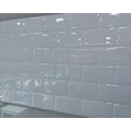 Miniatyrbild 1 av 3: Helvit kakel mosaik (vit "fog") Självhäftande 3D-dekor