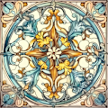 Miniatyrbild 3 av 3: Art nouveau modell 3 självhäftande kakeldekor 12st