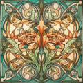 Miniatyrbild 3 av 3: Art nouveau modell 1 självhäftande kakeldekor 12st