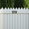 Miniatyrbild 1 av 2: Varning för hunden, Svart med vit text, graverad skylt, självhäftande
