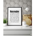 Miniatyrbild 1 av 2: Poster Husregler  A4