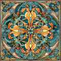 Miniatyrbild 3 av 3: Art nouveau modell 2 självhäftande kakeldekor 12st