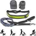 Hundmidjebälte - Grå - Slitstark Nylon - Handsfree - 1.50-1.80 m (Pe)