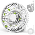 JZSH Bærbar Ventilator - 4-trins USB Ventilator med LED Lys og Timer - Til Hjemmet, Camping og Kontorbrug - Genopladelig (Pe)