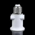 EU-stik E27 fatningsadapter kompatibel med standard Edison-skruepærer (Peng) White 1pc