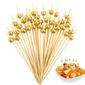 Bambu Pärl Cocktailpinnar - Förpackning med 100, 12 cm - Eleganta Aptitretare Tandpetare - Bröllop Jul Ingen (Pe)