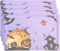 Halloween Bordstabletter Set om 4 - Bomull Linne Mönster Skål Kopp (Pe)