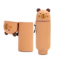 Capybara 2-i-1 silikone penalhus, kawaii stil, til blyanter og tuscher, til piger/drenge. Nonely (Pe)