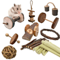 Miniatyrbild 1 av 4: 10 st/ set kanin kanin naturlig trä tandslipning