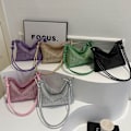 Miniatyrbillede 2 af 8: Dame Piger Diamanter Skuldertasker Tote Tasker Messenger Taske Bryllupsfest Håndtaske purple