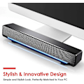 Miniatyrbild 2 av 5: Usb-drivna soundbar-högtalare för dator, skrivbord och bärbara datorer, svart (usb)