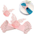 Miniatyrbilde 1 av 4: 50 stk sommerfuglformede serviettringer, sommerfuglpapir hule serviettringer serviettholder