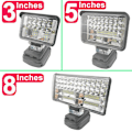 Miniatyrbillede 3 af 5: Led arbejdslys lommelygte elektrisk lommelygte spotlight billygter til 18v li-ion batteriadapter bl1815