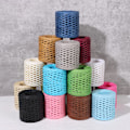 Miniatyrbillede 2 af 9: 2 ruller 200M håndstrikket Lafite Raffia strå miljøvenligt papirgarn bageemballage bælte reb Khaki Khaki Length 200m/roll
