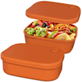 Miniatyrbillede 1 af 5: 2 stk. silikone bento-boks, 4-rum bento-madkasser, lækagesikre salat bento-boks til frokost, mikroovnsikker