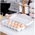 Miniatyrbilde 5 av 5: 2 grå eggbeholdere for kjøleskap, rader eggdispenser for kjøleskap, plassbesparende eggbeholderbrett（12 * 2 egg）