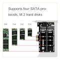 Miniatyrbillede 3 af 5: Ph58 2 X M2 Sata Til Pcie Adapter Kort Dobbelt Disk Display Kort Raid Splitter Udvidelseskort Pcie X1