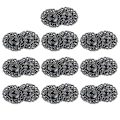 Miniatyrbillede 1 af 3: 10 stk. 25mm hule metal tryklåse snefnug formede knapper fastgørelseselementer trykknap DIY sytilbehør (sort)