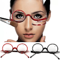 Miniatyrbillede 2 af 8: Roterende Forstørrelsesglas Makeup Briller Læsebriller +1.0~+4.0 sort black strength 3.5