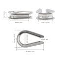 Miniatyrbillede 2 af 5: 6 stk. Wire Rope Thimbles, M5 rustfrit stål thimble til kabelrigning ekstra kraftig wire rope thimbl
