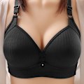 Miniatyrbillede 1 af 9: Plus Size BH Uden Stålring Tynd BH Push Up Løft Bralette Toppe sort black XL 42/95BC