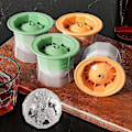 Miniatyrbillede 3 af 5: Sæt med 4 iskugleforme, 6,5 cm store runde isterningforme (orangegrå)