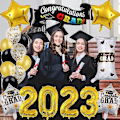 Pikkukuva 2 / 4: Vuoden 2023 valmistujaisjuhlan koristetarvikkeet - Onnitteluballoonit lateksista ja folioista
