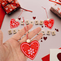 Miniatyrbild 2 av 3: 20 st Valentinsdag Trä Hantverk Trä Dekor Trä Bordsdekoration Hängande Träbit