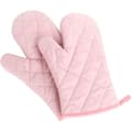 2-pack ugnsvantar polyester bomull värmebeständiga halkfria för bakning matlagning grillning rosa