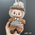 Miniatyrbillede 1 af 3: Labubu Modesæt - Outfit til 15/17cm Plysdukker, V1 V2 Stropper Bukser LBB-135