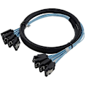 Miniatyrbild 3 av 5: 3x SATA-kabel, höghastighetskabel 6 Gbps, 4 portar/set, hög kvalitet för server, 0,5 meter