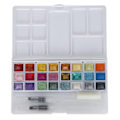 Miniatyrbillede 6 af 7: Sæt Hjem Udendørs Lys Farve Perlemorsfarve Vandfarve Pigment med Æske 24 Farver Perlemorsfarve
