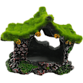 Miniatyrbillede 1 af 5: Akvarium Harpikshus, Akvarium Ornamenter, Flocking Moss Skjulested Harpiks Skulptur