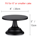 Miniatyrbillede 2 af 5: Sort Dessert Stativ Cookie Piedestal Stativ Metalbakker til Desserter Rund Gotisk Serveringsplade til Fødselsdag 7,87 Tommer / 20cm