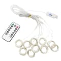 USB-driven LED-gardin - varmvit transparent