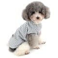 Miniatyrbilde 3 av 5: Kjæledyr Vår Sommer Hund Grå Stripe Vest Kjæledyr Kort Ermet Hundeklær
