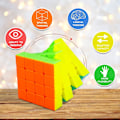 Miniatyrbilde 3 av 4: Speed Cube 4x4 Klistremerkeløs, Glatt Magisk Terning 4x4x4 Hastighetspuslespill Terning 3d Puslespill Terning Hjernetrim Læringsspill For Barn Voksne