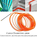 Miniatyrbild 3 av 4: 2x 4mm 15 Meter/30 Meter Orange Guide Device Nylon Elektrisk Kabel Dragare Dragsnöre Fi
