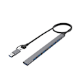 Pikkukuva 5 / 5: 7-porttinen USB-keskitin, ohut ja pieni, 2-in-1 (USB-C + USB 3.0) -&gt; USB 2.0 x 6 + USB 3.0 x 1, 5 Gbps nopea tiedonsiirto USB3.