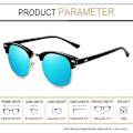 Miniatyrbillede 4 af 5: Semi-rammeløse polariserede solbriller til mænd - Uv400 beskyttelse Retro halvramme solbriller Unisex Polarize