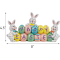 Miniatyrbillede 4 af 5: Påskedekorationer Håndmalede Påskeæg Bunny Centerpiece, 8,5 tommer Bordplade Påskeharpiksfigur Dekoration til Hjem Stue Soveværelse Påskedekoration