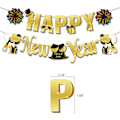 Miniatyrbillede 3 af 5: 2 sæt Happy New Year Banner Happy New Years skilt Nytårsaften Banner til Happy New Year Party Dekorationer 2025 Party Tilbehør