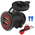 Miniatyrbillede 1 af 5: Quick Charge 3.0 Dobbelt USB Biloplader Stik Vandtæt 12V/24V QC3.0 Oplader Stik Strømudtag med Touch Switch C