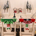 Miniatyrbild 4 av 5: 2 st julstolsöverdrag, juldekoration stolsryggöverdrag tomtenissestolsöverdrag jultomtens stolsöverdrag