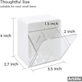 Miniatyrbillede 2 af 5: Badeværelses Qtip Holder Glas Til Vatpinde, Vatbolde, Vatbolde, Kommode Bordplade Organizer