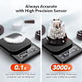 Miniatyrbild 4 av 5: Digital Kaffeskala med Timer - Espressoskala för Häll över Droppmaskin 0,1g Hög Precisionsskala