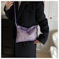 Miniatyrbillede 7 af 8: Dame Piger Diamanter Skuldertasker Tote Tasker Messenger Taske Bryllupsfest Håndtaske purple