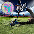 Miniatyrbillede 2 af 4: Reflekterende Holografisk Fodbold, Reflekterende Fodbold Glans Fodbold Officiel