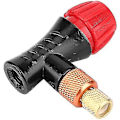 Miniatyrbilde 1 av 4: Sykkelpumpeventilhode Sykkeldekkpumpe for landeveissykler og terrengsykler (svart rød) (1 stk)