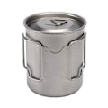 Miniatyrbild 4 av 5: Ultralätt Titanmugg Utomhus Bärbar Mugg Camping Picknick Vattenmugg Fällbart Handtag 750ml Titan